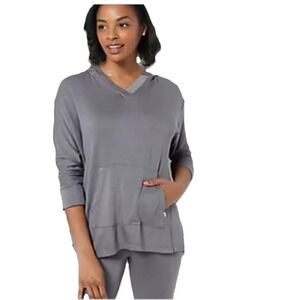 Koolaburra by UGG Women's Size 1X Gray French Terry Hoodie Poncho Pullover Top